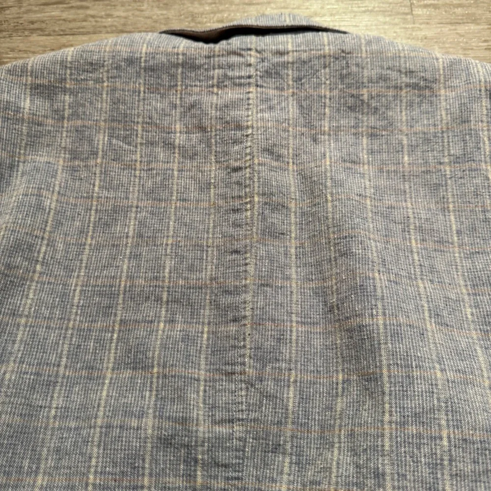 Joseph Abboud Sport Coat Mens L 42R Gray Plaid Linen Vacation Heritage Blazer